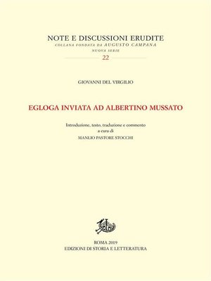 cover image of Egloga inviata ad Albertino Mussato